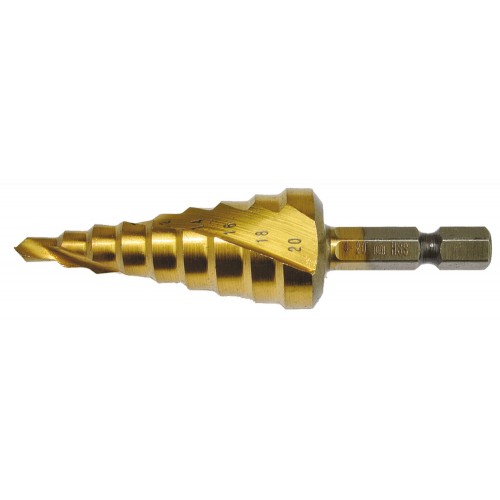D-40185 Broca escalonada TiN 4 - 20 mm