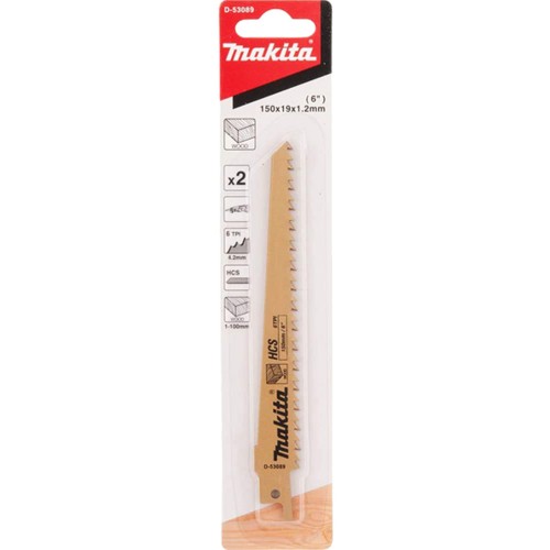 D-53089 Hoja de sierra de sable , 150mm, 6 TPI, 2pcs