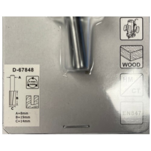 D-67848 Fresa recta 2 filos, 14 mm