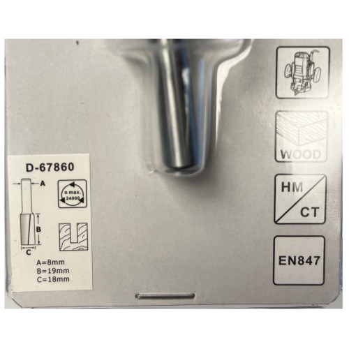 D-67860 Fresa recta 2 filos, 18 mm