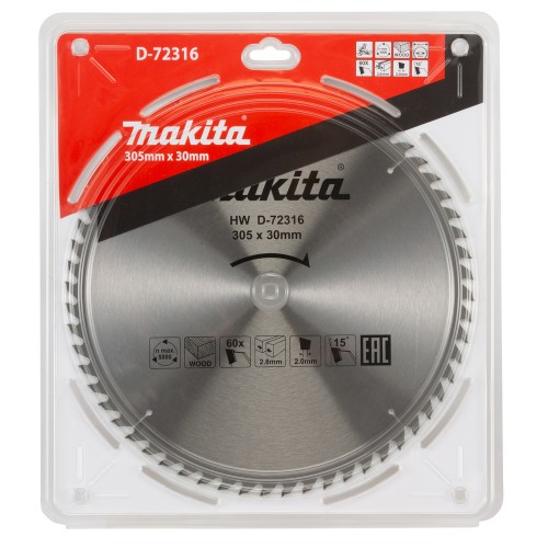 D-72316 Disco sierra circular , Standard T.C.T. 305 x 30 mm, 60 D