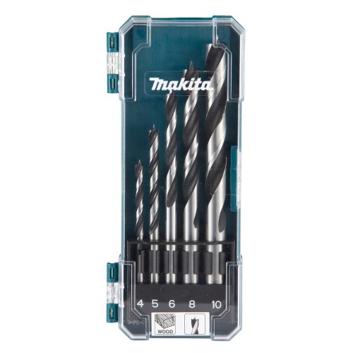 D-72861 Estuche de brocas para madera HSS 4-5-6-8-10 mm 5 pcs