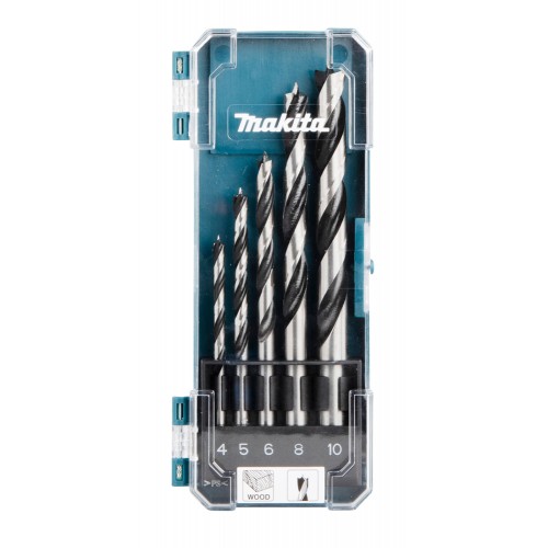 D-72861 Estuche de brocas para madera HSS 4-5-6-8-10 mm 5 pcs