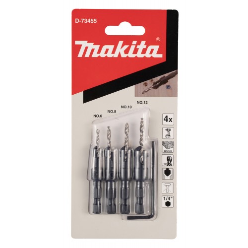 D-73455 Estuche de brocas avellanadoras  4 pcs