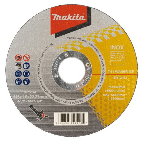 D-75524 Disco de corte fino, 115 x 22,23 x 1,0 mm, WA46R