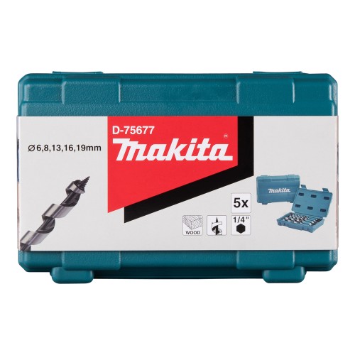 D-75677 Estuche de brocas para madera, 5 pcs