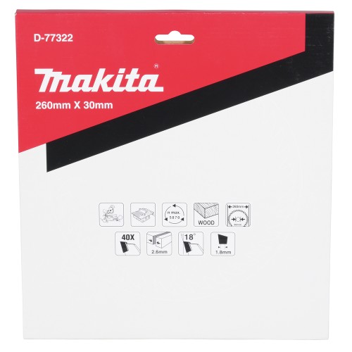 D-77322 Disco sierra circular 260 x 40D x 30 mm