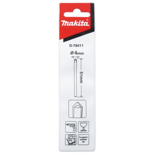 D-78411 Broca para vidrio y baldosas 4 x 51 mm