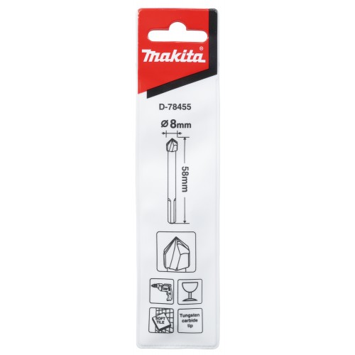 D-78455 Broca para vidrio y baldosas 8 x 58 mm