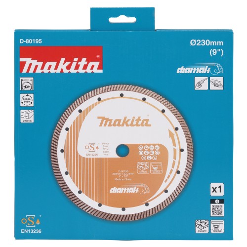 D-80195 Disco de diamante 230 x 22,23 mm, Banda turbo