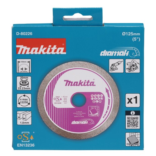 D-80226 Disco de diamante 125 x 22,23 mm, Banda continua