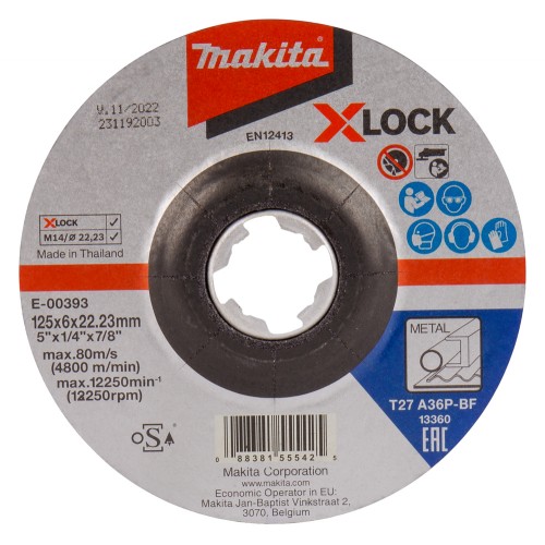 E-00393 Disco de rectificar X-Lock, 125 x 6,0 mm, A36P