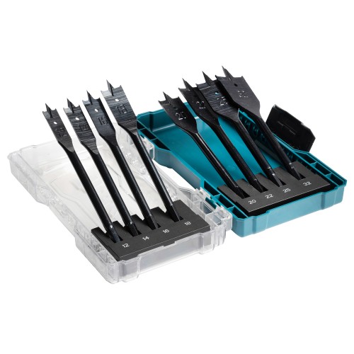 E-08698 Estuche de brocas de pala para madera 12-14-16-18-20-22-25-32 mm 8pcs