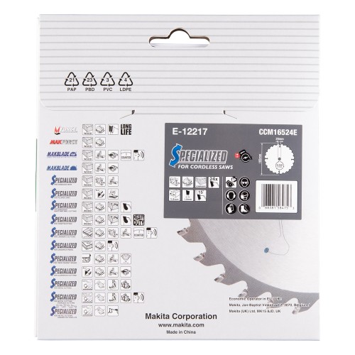 E-12217 Disco sierra circular , Efficut T.C.T, 165 x 20 mm, 24 D