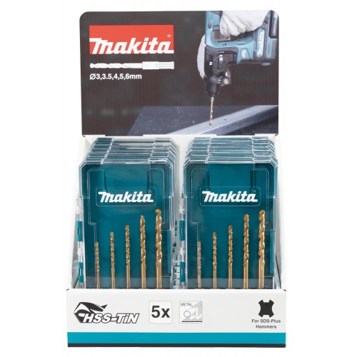 E-15132-12 Estuche de brocas de metal, HSS-TiN, SDS-PLUS, 12 pcs