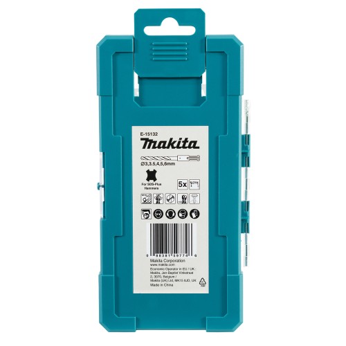 E-15132 Estuche de brocas de metal, HSS-TiN, SDS-PLUS
