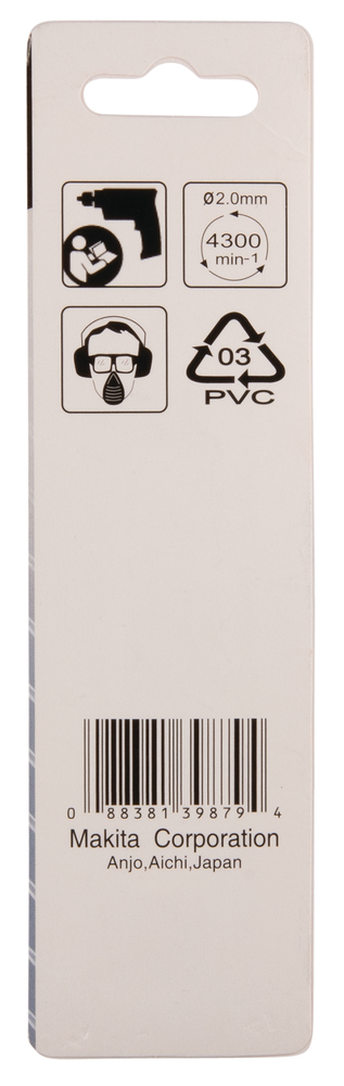 D-38308 Broca de metal, HSS-R, 2,0 x 24 / 49 mm, 2 pcs