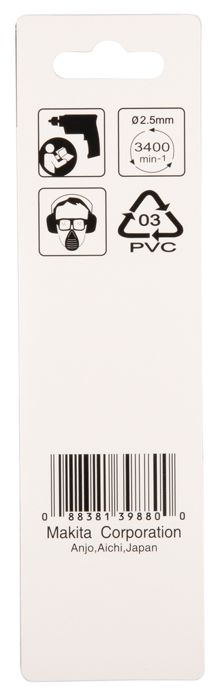 D-38314 Broca para metal, HSS-R, 2,5 x 30 / 57mm, 2 piezas