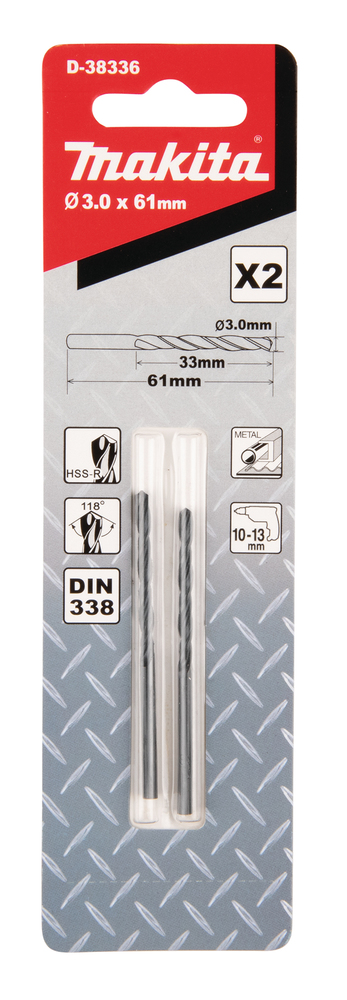 D-38336 Broca de metal HSS-R 3 x 61mm