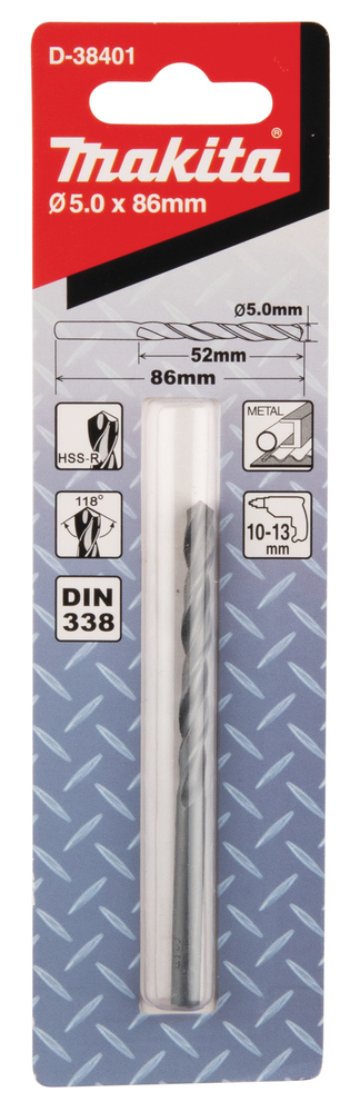 D-38401 Broca de metal HSS-R 5 x 86 mm