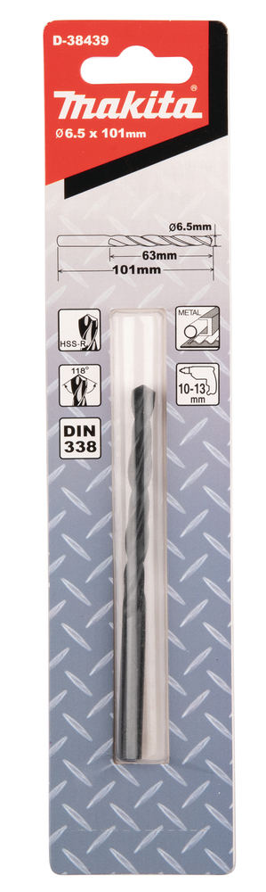 D-38439 Broca para metal, HSS-R, 6,5 x 63 / 101 mm, 1 ud.