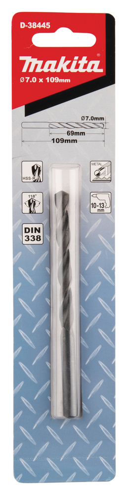 D-38445 Broca para metal, HSS-R, 7,0 x 69 / 109 mm, 1 ud.