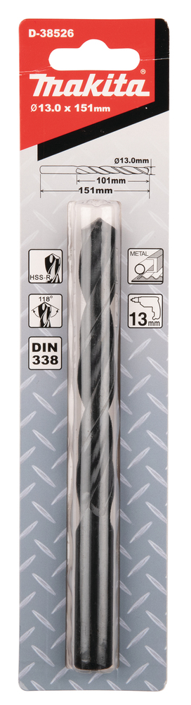 D-38526 Broca para metal, HSS-R, 13,0 x 101 / 151 mm, 1 ud.
