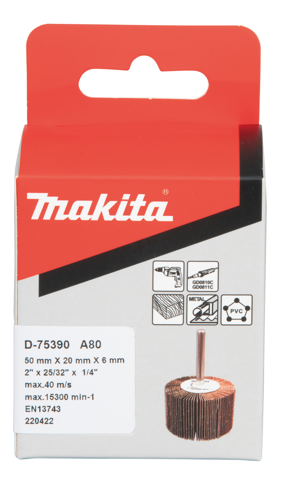 D-75390 Cepillo lijas taladro, Ø50 x 20 mm, A80