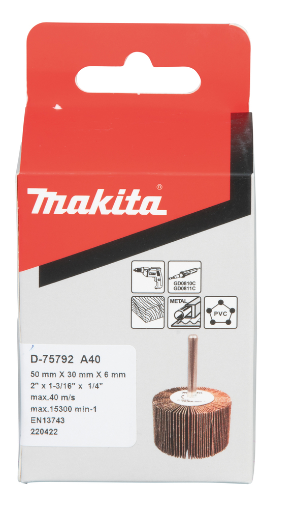 D-75792 Cepillo lijas taladro, Ø50 x 30 mm, A40