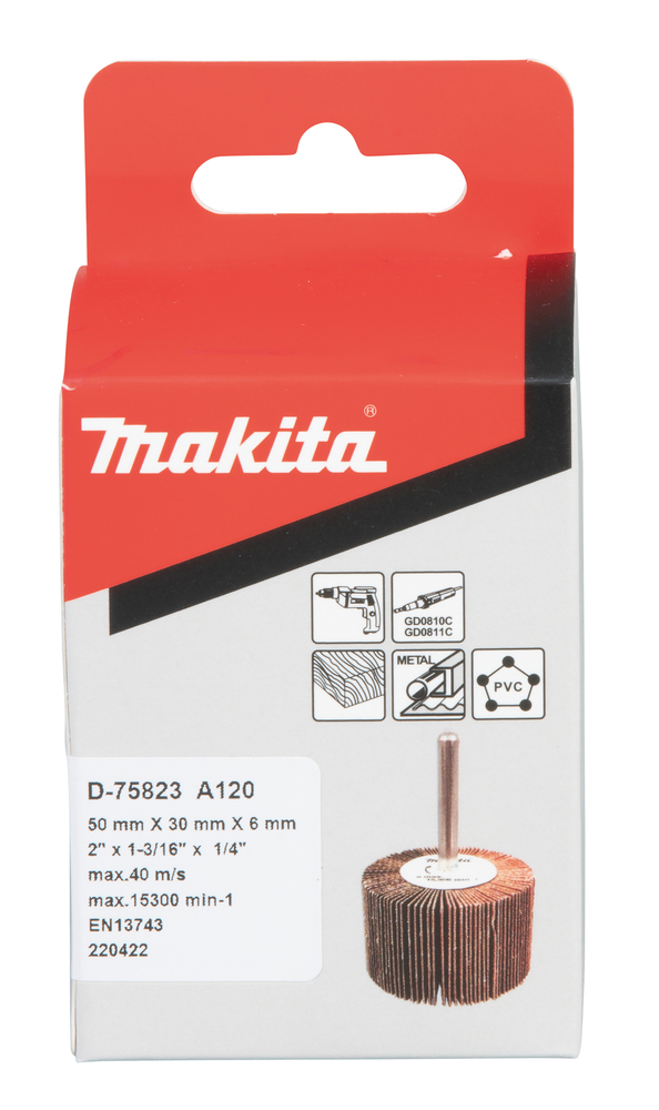 D-75823 Cepillo lijas taladro, Ø50 x 30 mm, A120