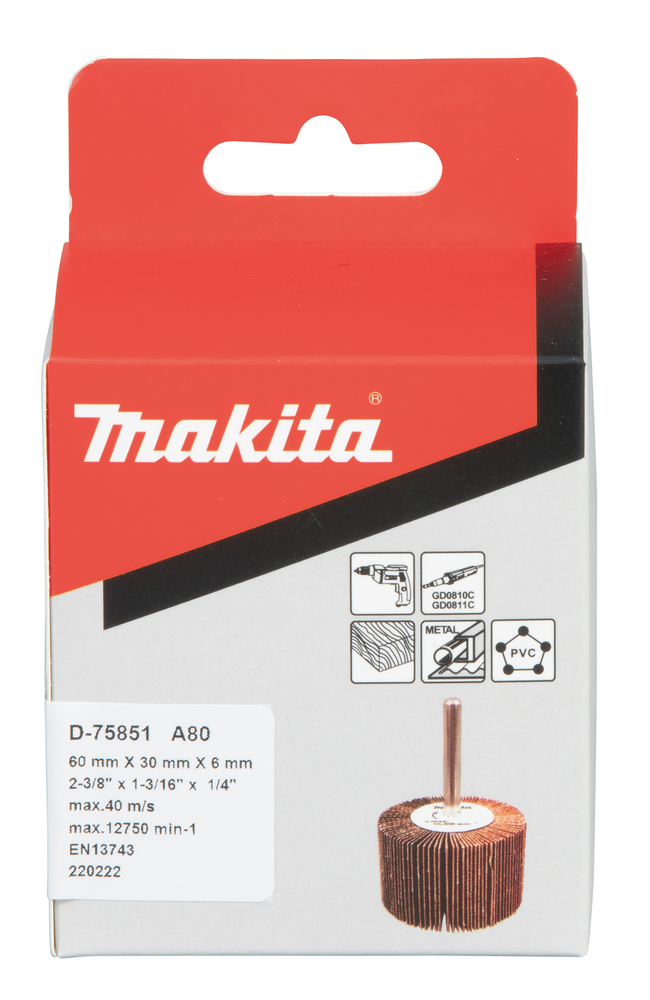 D-75851 Cepillo lijas taladro, Ø60 x 30 mm, A80