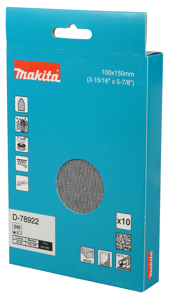 D-78922 Lija malla Delta 100 x 150 mm, A240, paquete de 10 unidades