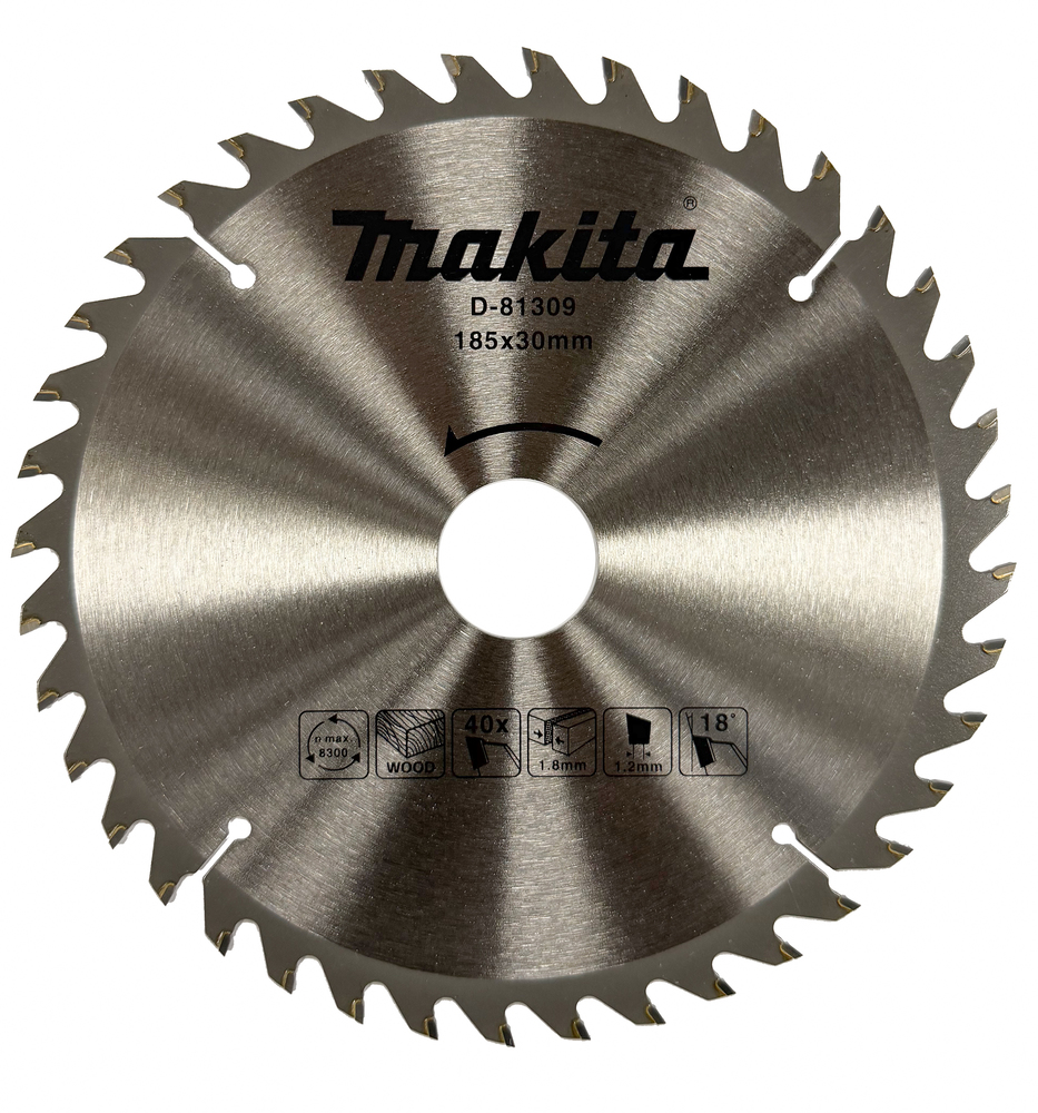 D-81309 Disco de sierra circular estándar T.C.T., 185 x 30 mm, 40 dientes