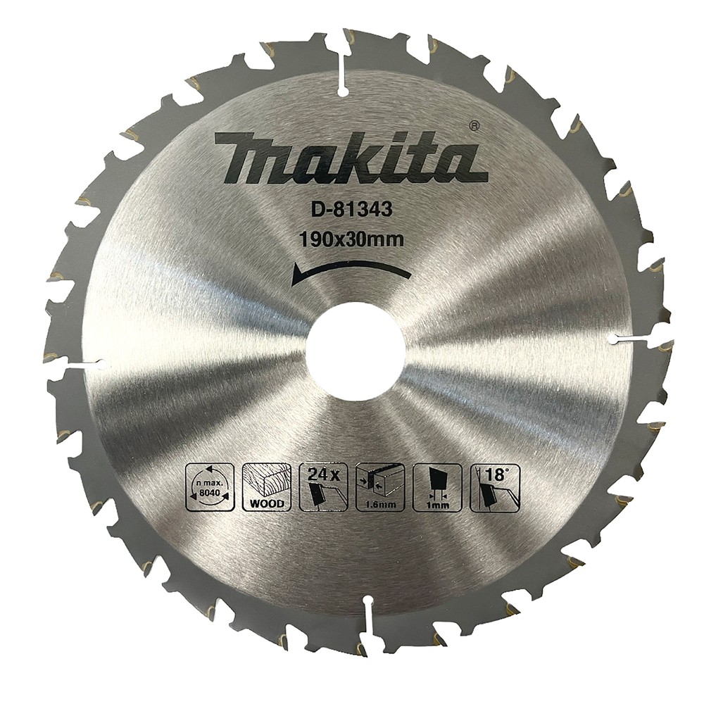 D-81343 Disco de sierra circular, T.C.T., 190 x 30 mm, 24 dientes