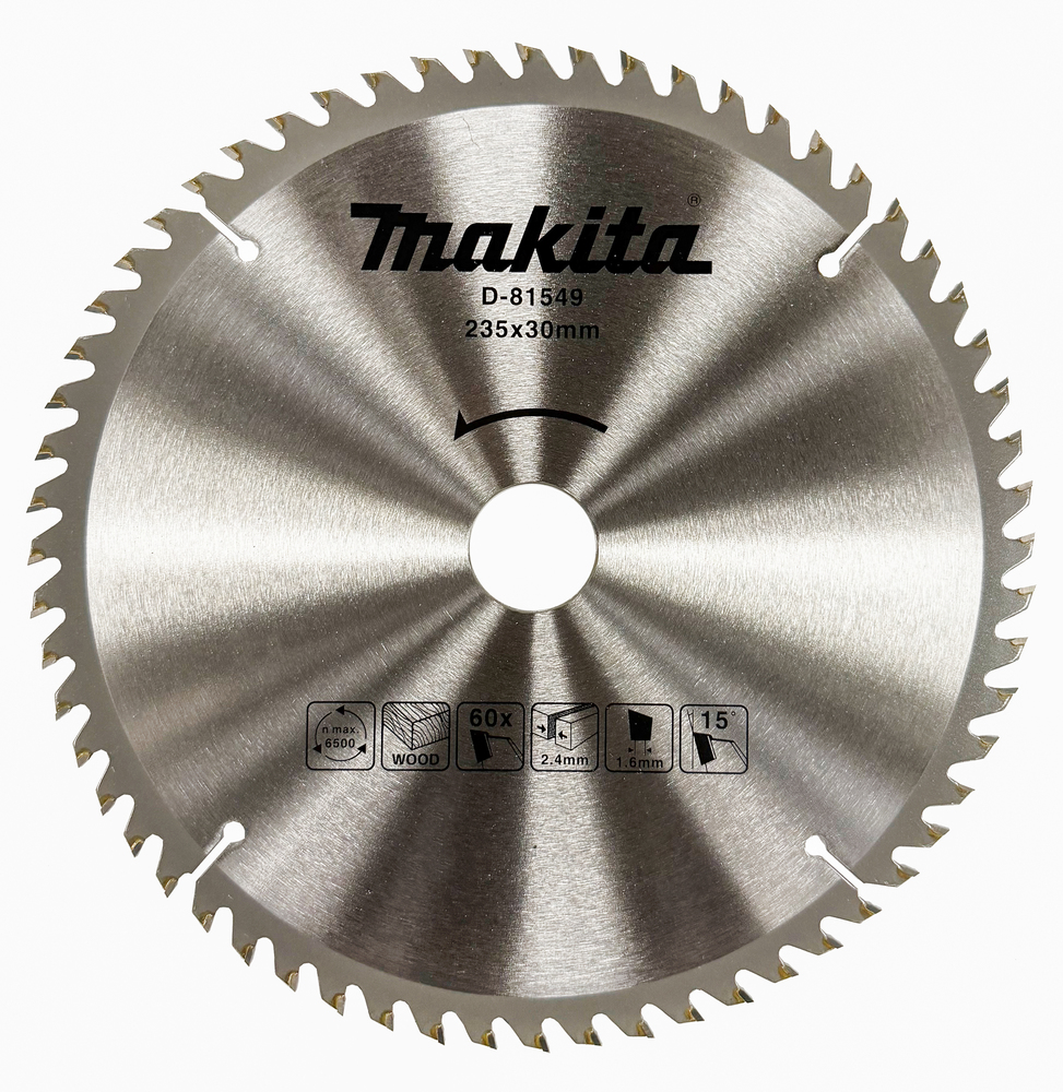 D-81549 Disco sierra circular, Standard T.C.T 235 x 30 mm, 60 D