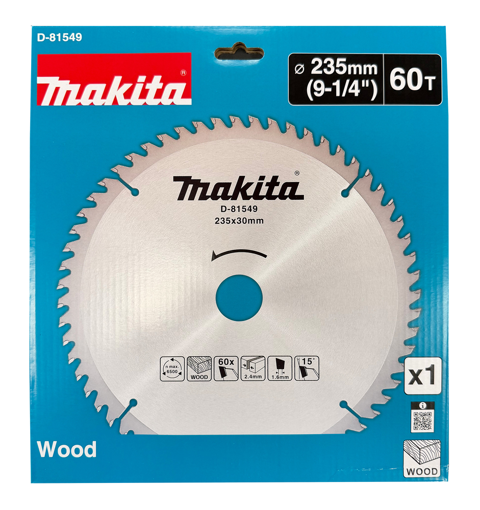 D-81549 Disco sierra circular, Standard T.C.T 235 x 30 mm, 60 D