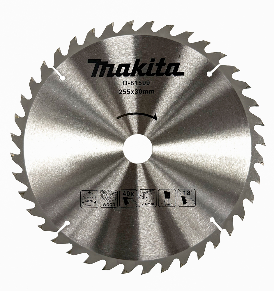 D-81599 Disco sierra circular, Standard T.C.T, 255 x 30 mm, 40 D