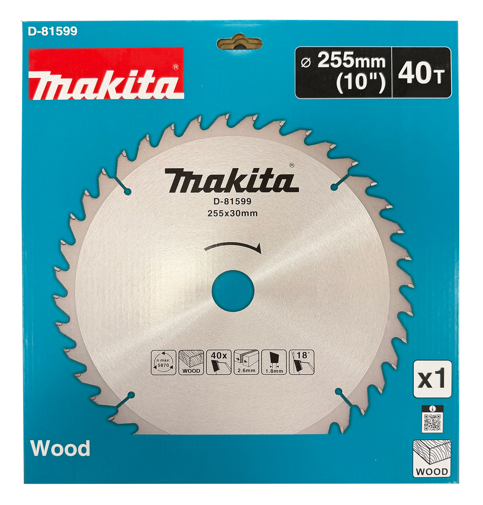 D-81599 Disco sierra circular, Standard T.C.T, 255 x 30 mm, 40 D