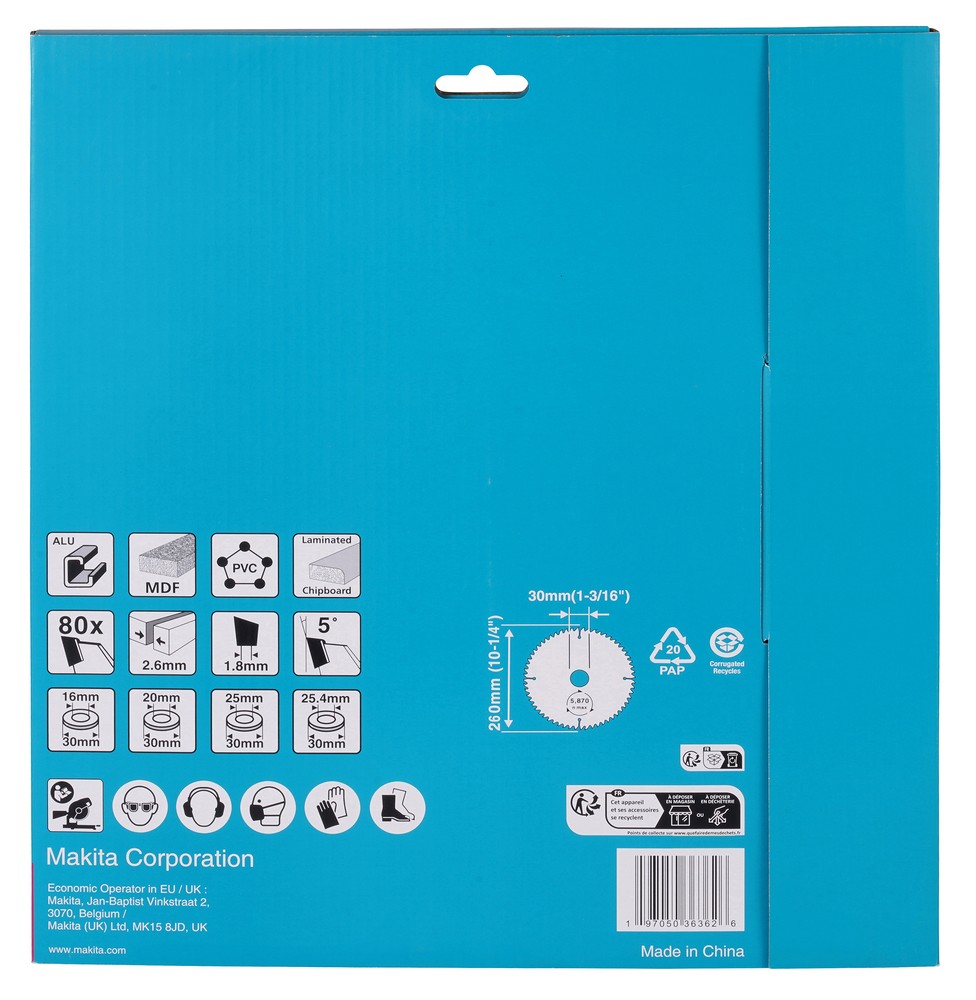 D-81751 Disco Multimaterial T.C.T.  T.C.T. 260 x 30 mm, 80 D