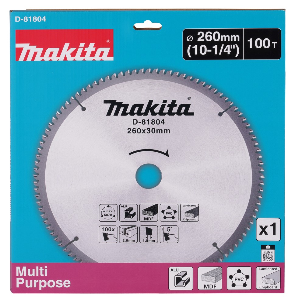 D-81804 Disco Multimaterial T.C.T. 260 x 30 mm, 100 D, Plastico / Aluminio