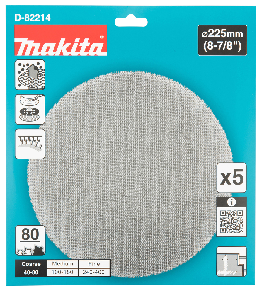 D-82214 Lija de malla, 225 mm, A80