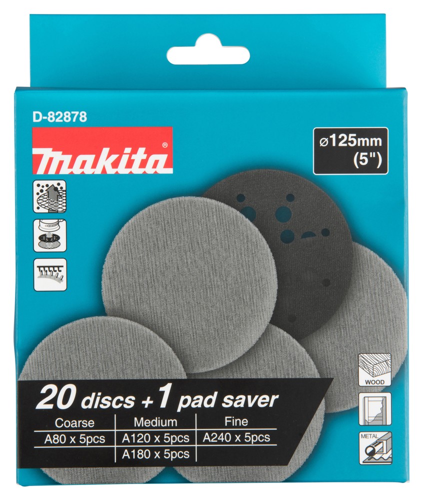 D-82878 Lijas de malla 125 mm, 20 pcs