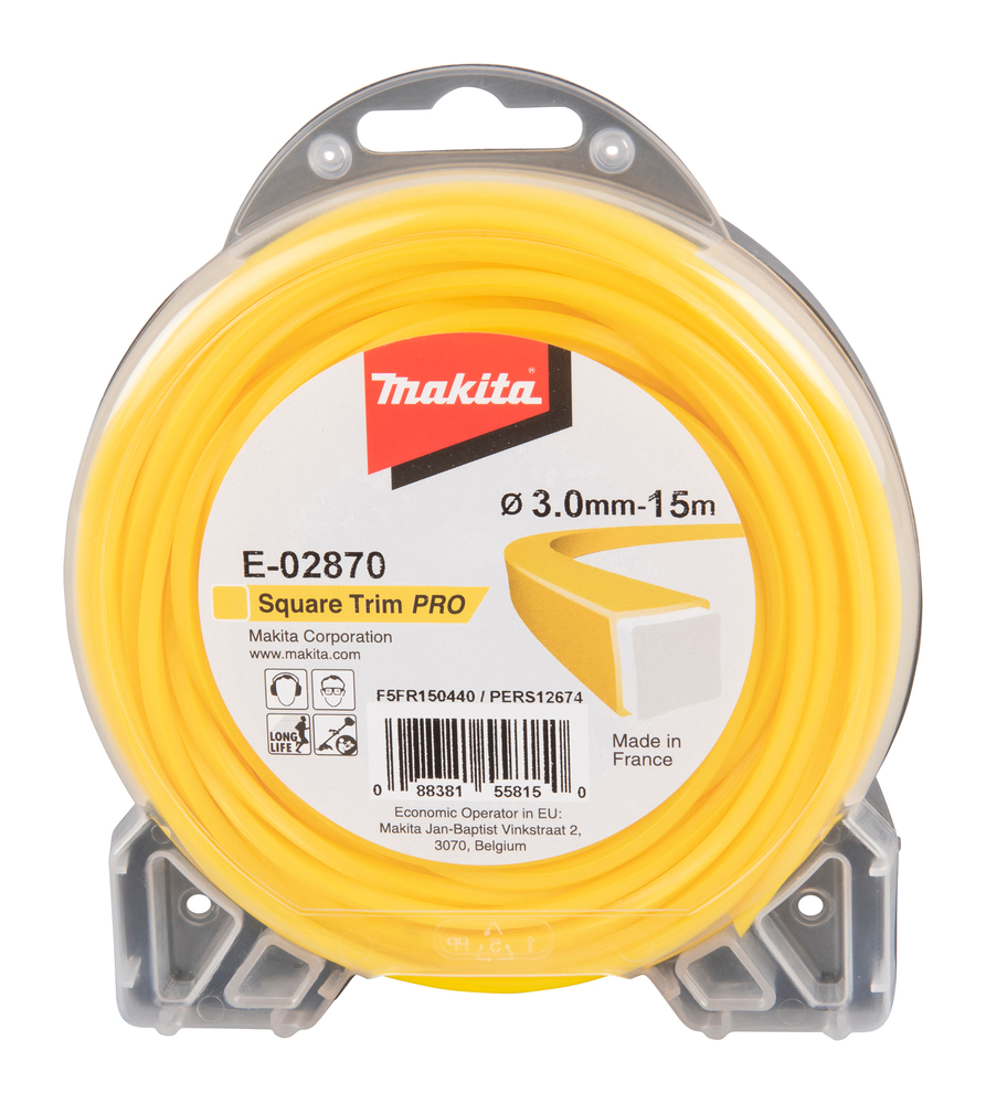 E-02870 Hilo de nylon cuadrado, 3,0 mm x 15 m