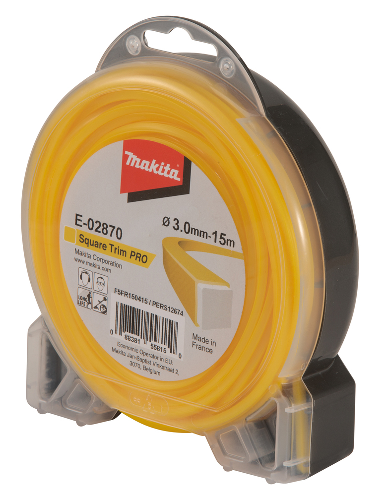E-02870 Hilo de nylon cuadrado, 3,0 mm x 15 m