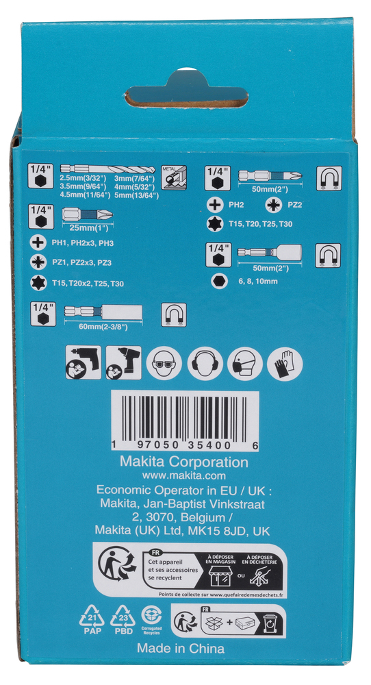 E-22850 Juego de puntas para tornillos, 31 pcs.