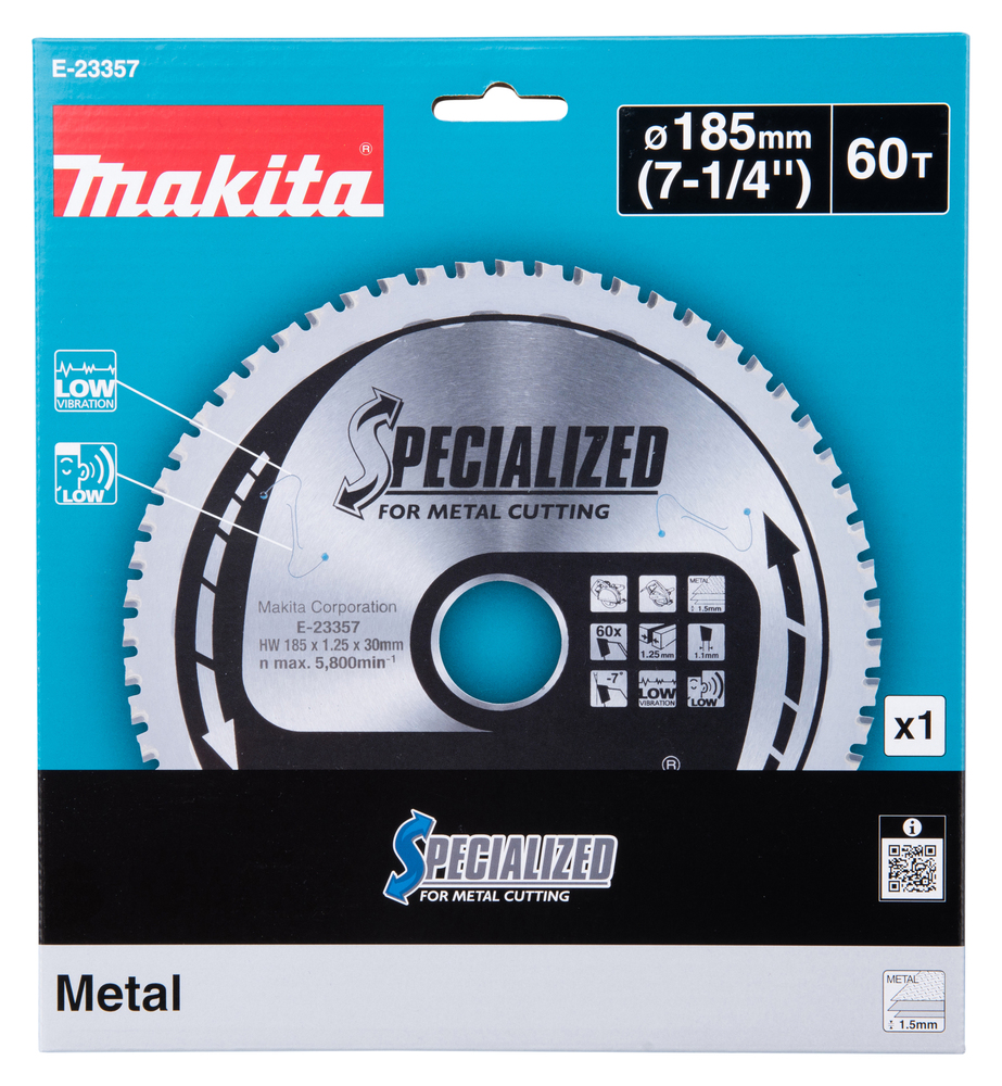 E-23357 Disco de sierra circular, Specialized T.C.T, 185 mm, 1,25 mm, 60D