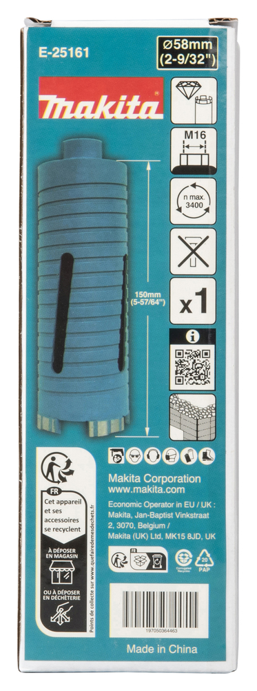 E-25161 Broca de diamante 58 mm seco