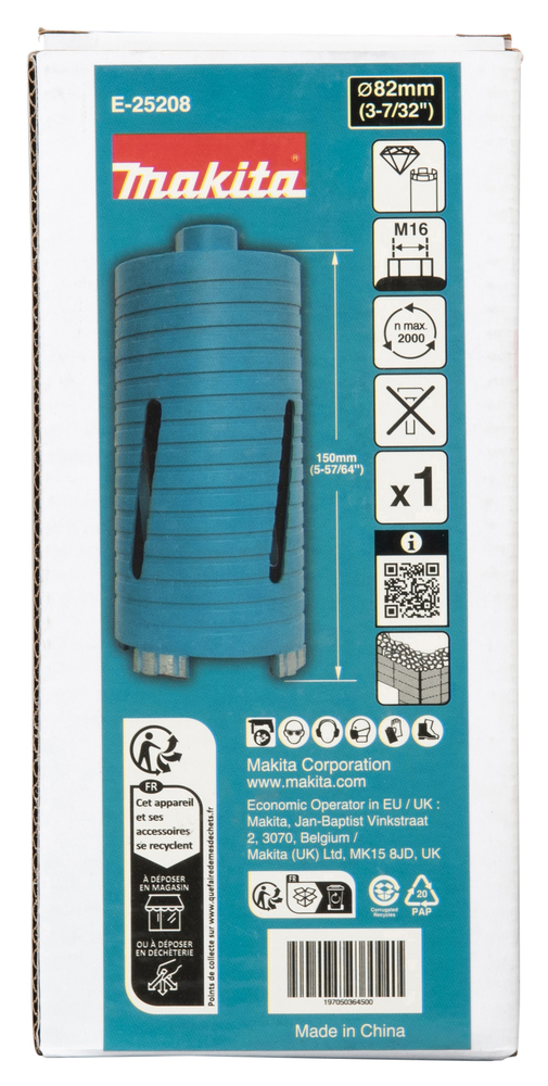 E-25208 Broca de diamante 82 mm seco