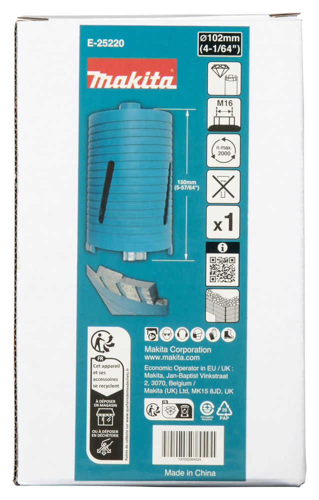 E-25220 Broca de diamante 102 mm seco