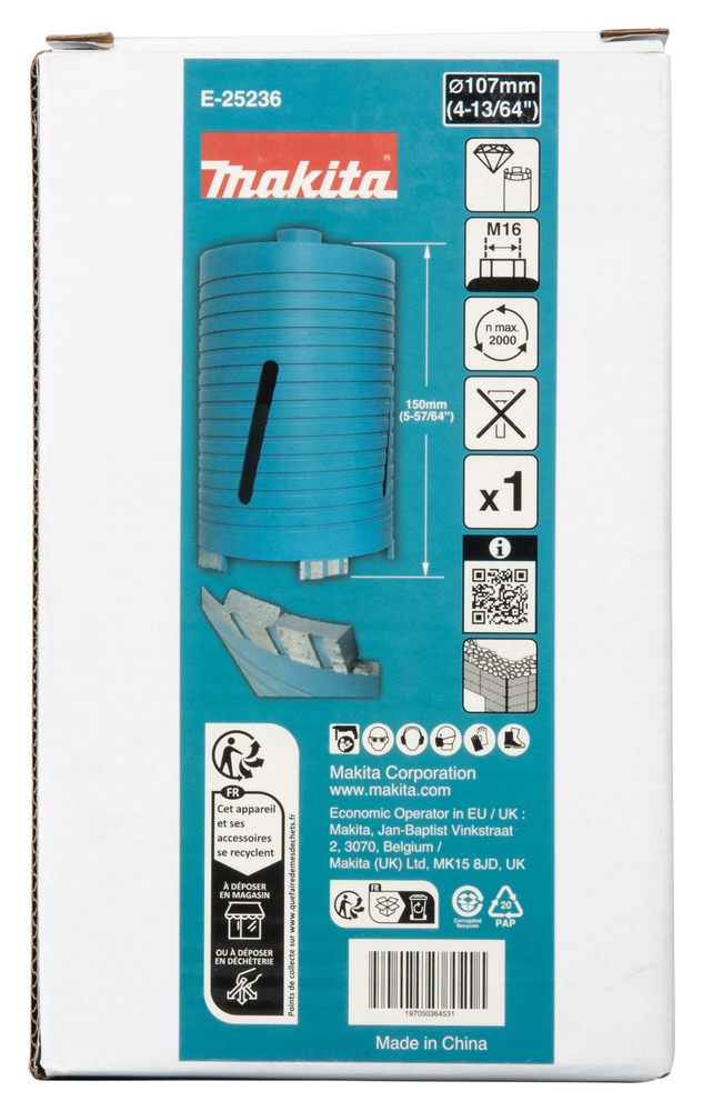 E-25236 Broca de diamante 107 mm seco